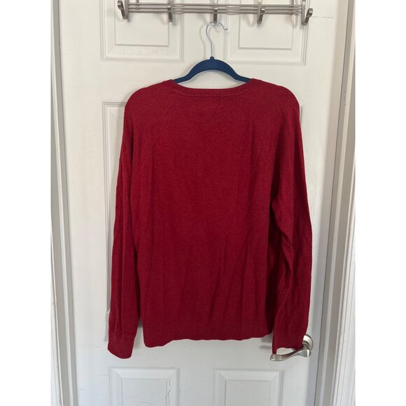Banana Republic Premium Lux Yarn Red Long Sleeve Crewneck Sweater Men's XL - Picture 4 of 6